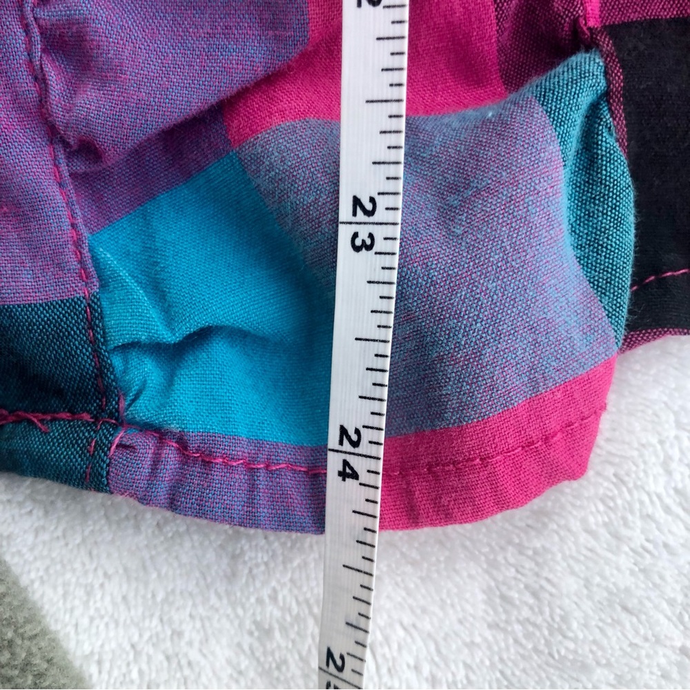 Y2K 90’s Old Skool Womens Shirt Plaid Ruffle Sleeve Sz. Small - Picture 6 of 13